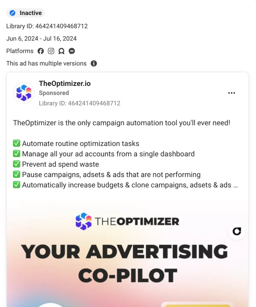 facebook ad library example